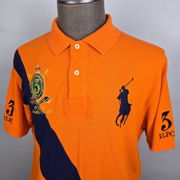 Polo Ralph Lauren Other - Polo Ralph Lauren Mens XL Orange #3 Summer RLPC Big Pony Rugby Crest Shirt
